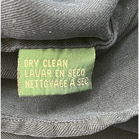 Lauren Ralph Lauren Silk Button Up Shirt 8 Navy RL Equestrian Crest Academia - Picture 11 of 11